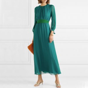 Сукня бірюзового кольору під пояс