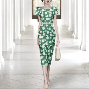 Сукня футляр з біло-зеленого мережива