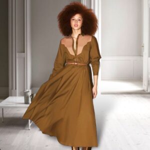 Сукня міді коричневого кольору