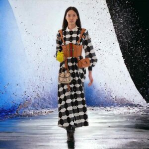 Сукня міді в темно-синій принт