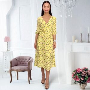 Сукня на запах в квітковий принт