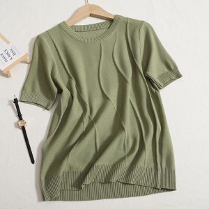 Футболка текстурної в'язки кольору хакі