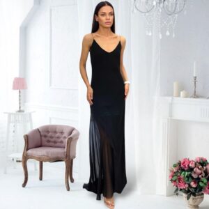 Сукня вечірня на бретелях чорного кольору